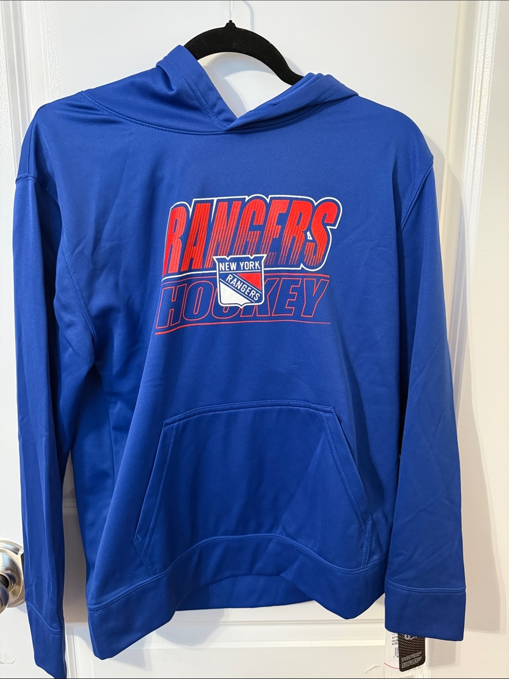 NHL New York Rangers Royal Blue Hoodie with Red and White Logo